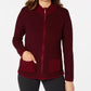 Karen Scott Women's Textured Zip Front Cardigan Brown Size X-Small