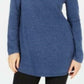 Karen Scott Women's Solid Curved-Hem Tunic Blue Size Extra Large