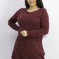 Karen Scott Women's Textured Tunic Sweater Merlot Size Medium