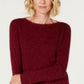 Karen Scott Women's Textured Tunic Sweater Red Size Small