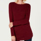 Karen Scott Women's Textured Tunic Sweater Red Size Extra Large