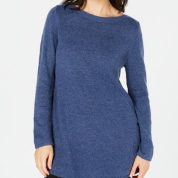 Karen Scott Women's Plus Size Curved Hem Tunic Navy Size 1X