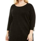 Karen Scott Women's Plus Size Cotton Roll-Neck Sweater Black Size 2X