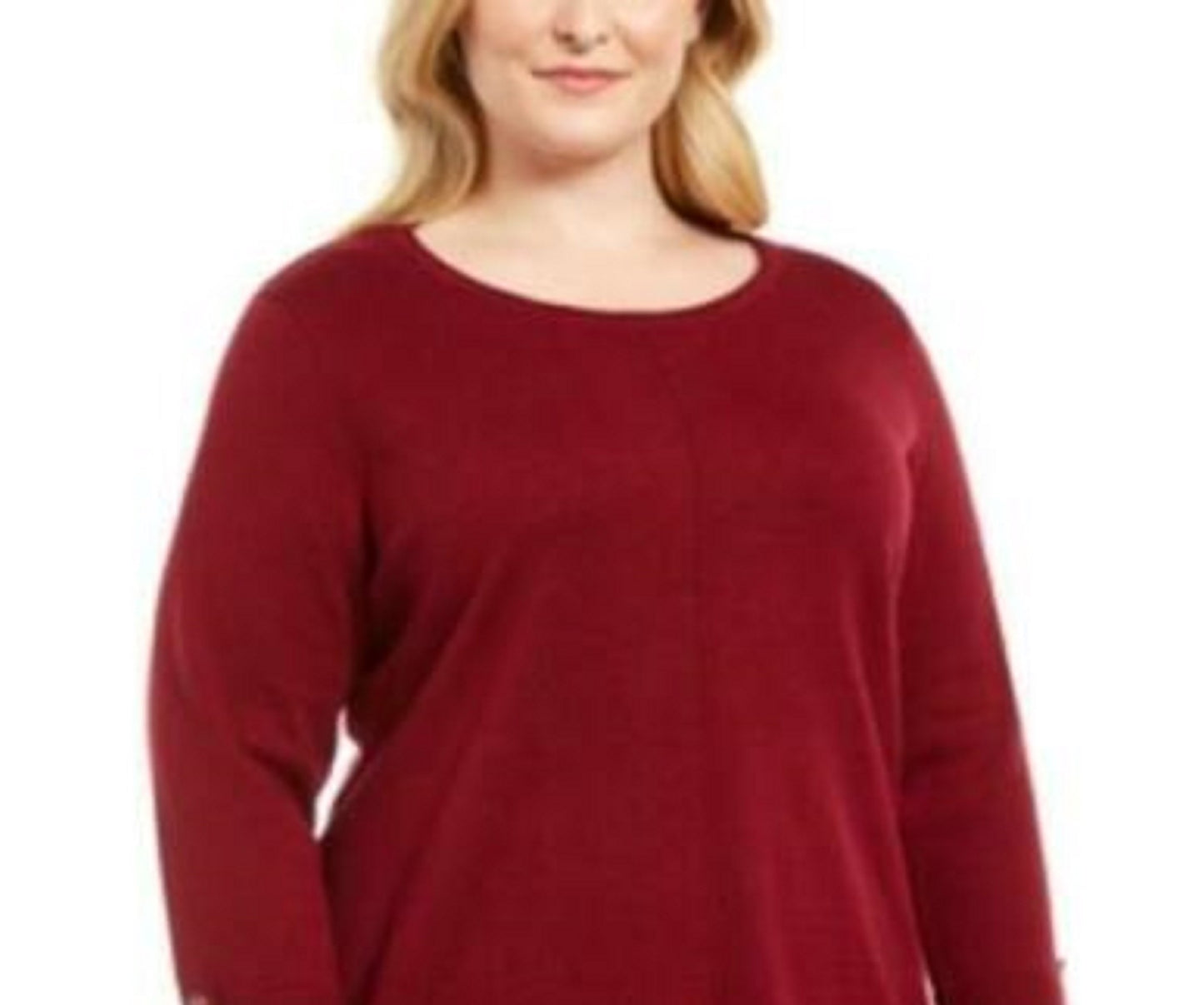 Karen Scott Women's Plus Size Cotton Roll-Neck Sweater Red Size 1X