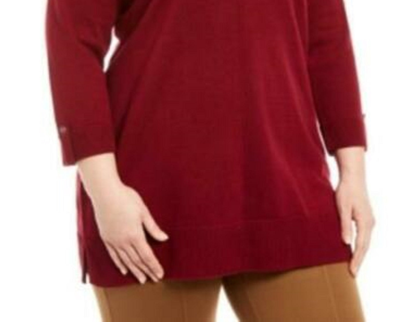 Karen Scott Women's Plus Size Cotton Roll-Neck Sweater Red Size 1X