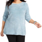 Karen Scott Women's Plus Size Boat-Neck Chenille Sweater Blue Size 3X