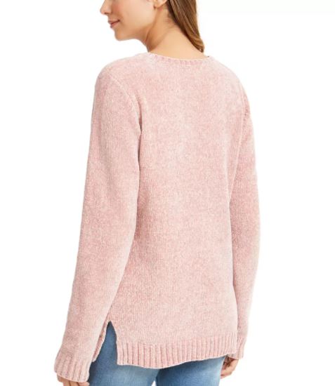 Karen Scott Women's V Neck Chenille Sweater Medium Red Size Medium