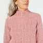 Karen Scott Women's Petite Mock-Neck Cable-Knit Sweater  Pink Size PM