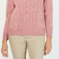 Karen Scott Women's Petite Mock-Neck Cable-Knit Sweater  Pink Size PM