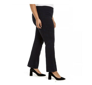 Alfani Women's Pull On Plaid Pants Navy Size 24W