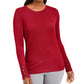 JM Collection Women's Button-Cuff Crewneck Sweater Red Size Large