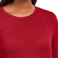 JM Collection Women's Button-Cuff Crewneck Sweater Red Size Large