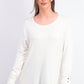 JM Women's Collection Button-Cuff Crewneck Sweater Natural Size Extra Large