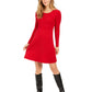 Style & Co Women's Ribbed Knit Sweater Dress Red Size X-Large