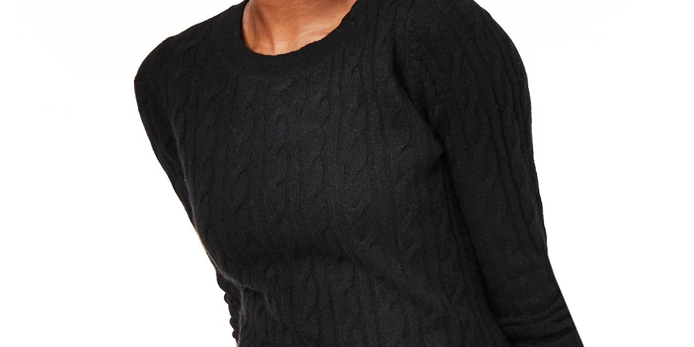 Charter Club Women's Cable Knit Cashmere Sweater  Sizes Black Size X-Small