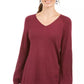 Style & Co Women's Bishop Sleeve Tunic Sweater  Red Size X-Small