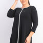 Alfani Women's Petite Piped Tunic Black Size Medium