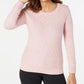 Karen Scott Women's Diamond Cable-Knit Sweater Pink Size Extra Large