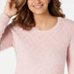 Karen Scott Women's Diamond Cable-Knit Sweater Pink Size Extra Large