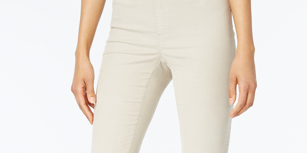 Karen Scott Women's Petite Corduroy Pull-On Pants White Size Petite Small