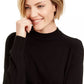 Karen Scott Women's Zip-Back Mock-Neck Sweater Black Size Small