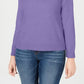 Karen Scott Women's Zip-Back Mock-Neck Sweater Med Purple Size Large