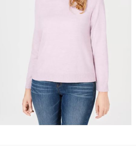 Karen Scott Women's Zip Back Mock Neck Sweater Purple Size X-Large