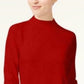 Karen Scott Women's Zip-Back Mock-Neck Sweater Red Size Medium