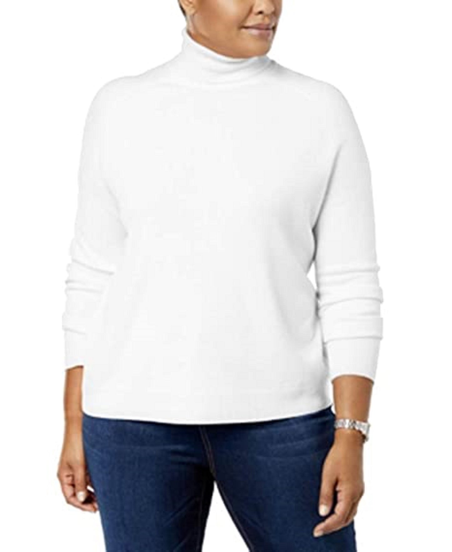 Karen Scott Women's Plus Size Turtleneck Luxsoft Sweater White Size 2X