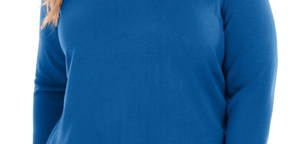 Karen Scott Women's V Neck Luxsoft Sweater Navy Size 2X