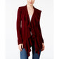 Karen Scott Women's Ruffle-Front Cardigan Red Size Medium