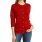 Karen Scott Women's Luxsoft Button Cardigan Medium Wine Size Petite Small