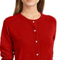 Karen Scott Women's Luxsoft Button Cardigan Medium Wine Size Petite Small