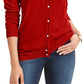 Karen Scott Women's Luxsoft Button Cardigan Medium Wine Size Petite Small