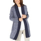 Karen Scott Women's Contrast-Trim Open-Front Cardigan Bright Blue Size Medium