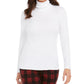 Charter Club Women's Heathered Ribbed Turtleneck Top White Size X-Large