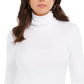 Charter Club Women's Heathered Ribbed Turtleneck Top White Size X-Large