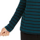 Charter Club Women's Striped Turtleneck Top Dark Green Size X-Large