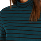 Charter Club Women's Striped Turtleneck Top Dark Green Size XX-Large
