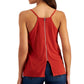 Bar III Women's Zip Back Halter Top Red Size Small