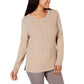 Karen Scott Women's Cable-Knit Panel Sweater Brown Size X-Large