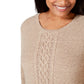 Karen Scott Women's Cable-Knit Panel Sweater Brown Size X-Large