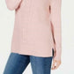 Karen Scott Women's Cable-Knit Panel Sweater Pink Size Medium