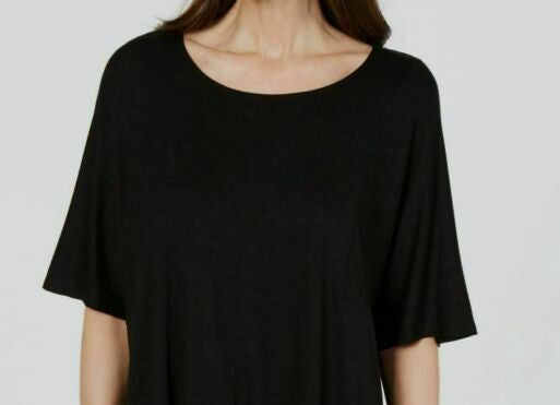 Alfani Women's Scoop-Neck Batwing-Sleeve Top Black Size Large