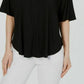 Alfani Women's Scoop-Neck Batwing-Sleeve Top Black Size Large