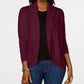 Karen Scott Women's Open-Front Cardigan Dark Red Size Small