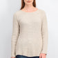 Style & Co Women's Scalloped Hem Ribbed Knit Sweater Beige Size Medium