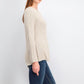Style & Co Women's Scalloped Hem Ribbed Knit Sweater Beige Size Medium