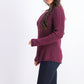 Style & Co Women's Scalloped Hem Ribbed Knit Sweater Dark Red Size Medium