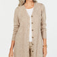 Karen Scott Women's Petite Button-Front Duster Cardigan Brown Size 44